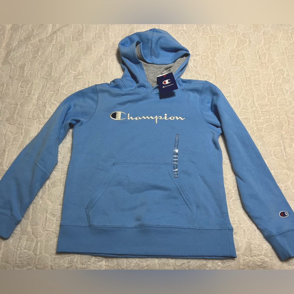 Swiss Blue Champion Hoodie Youth Large NWT